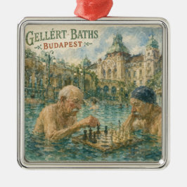 Schaakpartij Gellert Baths Boedapest Hongarije Metalen Ornament