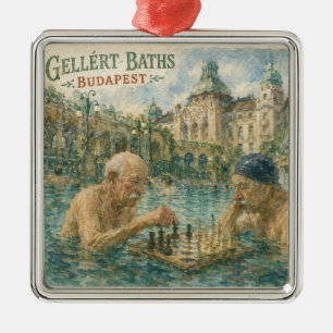 Schaakpartij Gellert Baths Boedapest Hongarije Metalen Ornament