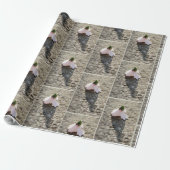Schaakpion bloem cadeaupapier (Uitgerold)