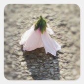 Schaakpion bloem vierkante sticker (Voorkant)