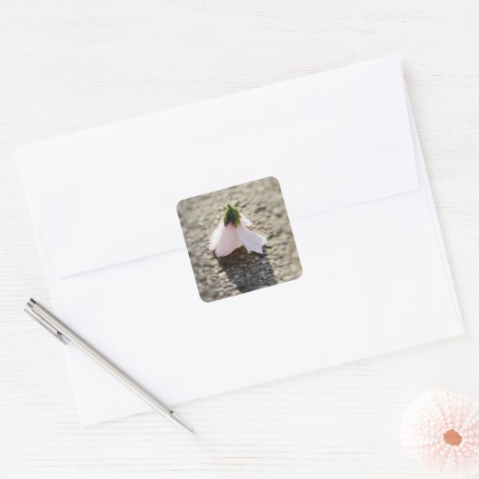 Schaakpion bloem vierkante sticker (Envelop)