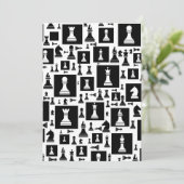 Schaakpuntspatroon - zwart-wit feestdagenkaart (Staand voorkant)