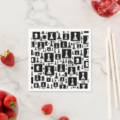 Schaakpuntspatroon - zwart-wit servet (Insitu)