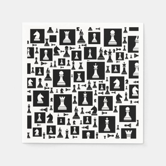 Schaakpuntspatroon - zwart-wit servet (Voorkant)