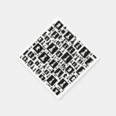 Schaakpuntspatroon - zwart-wit servet (Hoek)