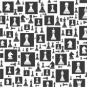 Schaakpuntspatroon - zwart-wit sticker (Voorkant)