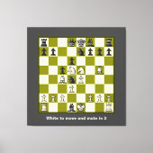 Schaakpuzzel Mate in 2 uitgerekte canvas Print (Voorkant)