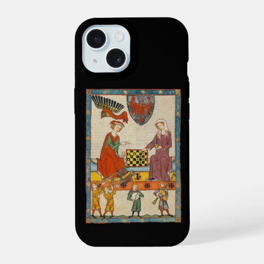 Schaakspel 14e eeuw Codex Manesse iPhone 15 Case (Achterkant)