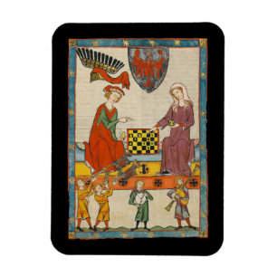 Schaakspel 14e eeuw Codex Manesse Magneet