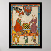 Schaakspel 14e eeuw Codex Manesse Poster (Voorkant)