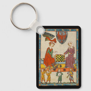 Schaakspel 14e eeuw Codex Manesse Sleutelhanger