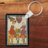 Schaakspel 14e eeuw Codex Manesse Sleutelhanger (Achterkant)