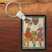 Schaakspel 14e eeuw Codex Manesse Sleutelhanger (Voorkant)