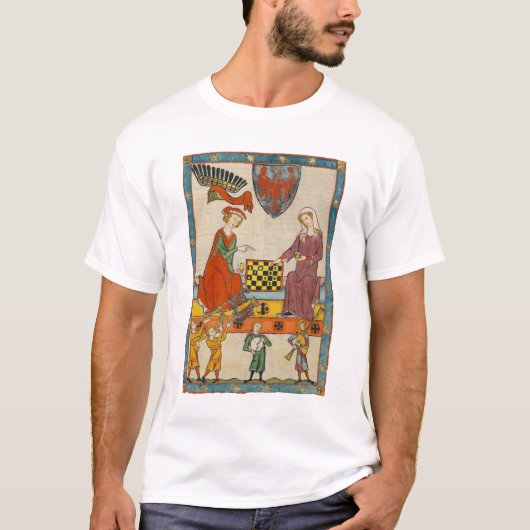 Schaakspel 14e eeuw Codex Manesse T-shirt (Voorkant)