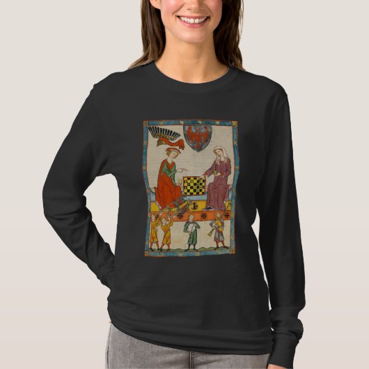 Schaakspel 14e eeuw Codex Manesse T-shirt (Voorkant)