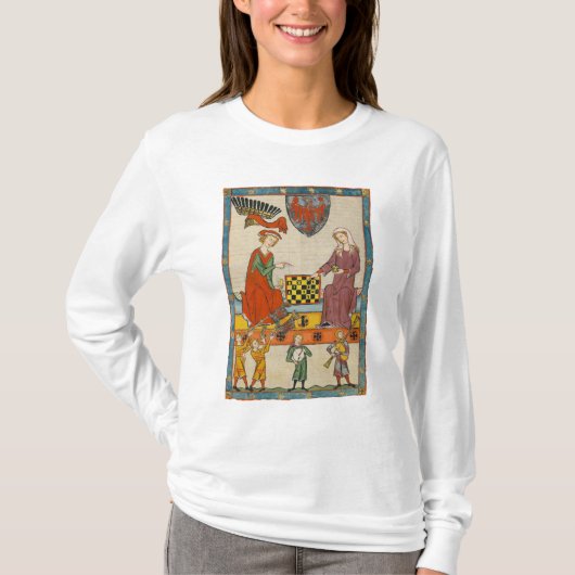 Schaakspel 14e eeuw Codex Manesse T-shirt (Voorkant)