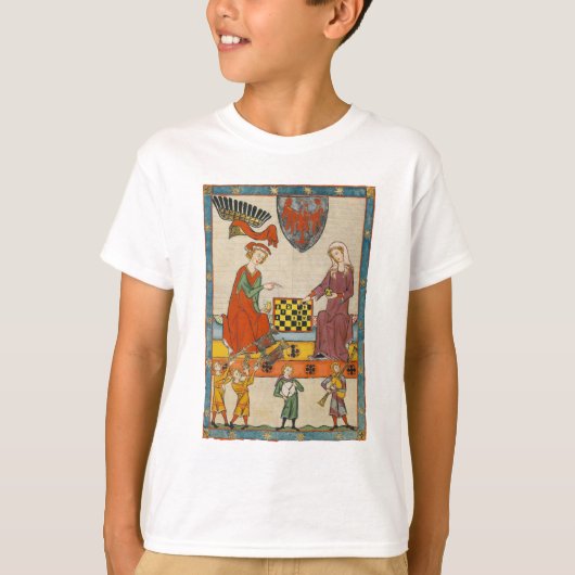 Schaakspel 14e eeuw Codex Manesse T-shirt (Voorkant)