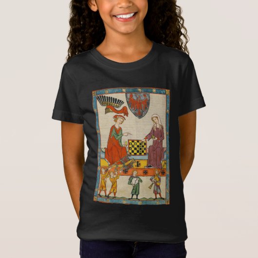 Schaakspel 14e eeuw Codex Manesse T-shirt (Voorkant)