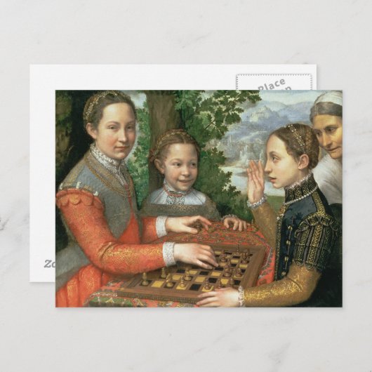 Schaakspel, 1555 briefkaart (Voorkant / Achterkant)