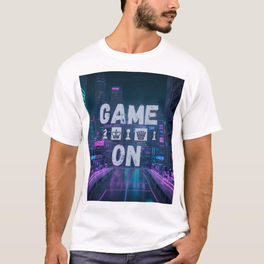 Schaakspel aan t-shirt (Voorkant)