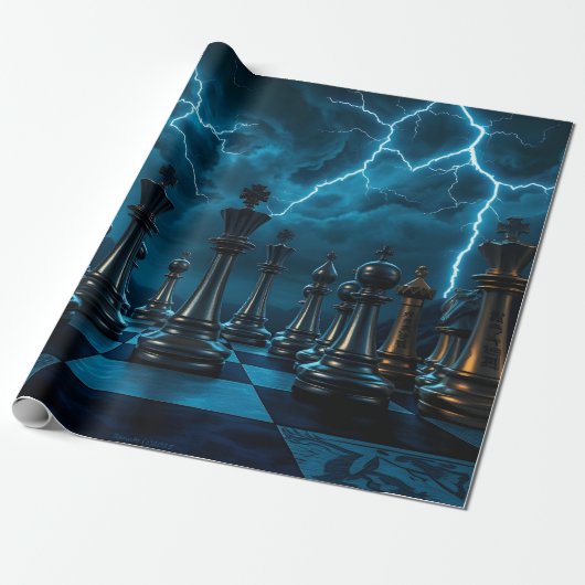 Schaakspel Cadeaupapier (Uitgerold)