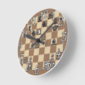 Schaakspel design wandklok (Hoek)