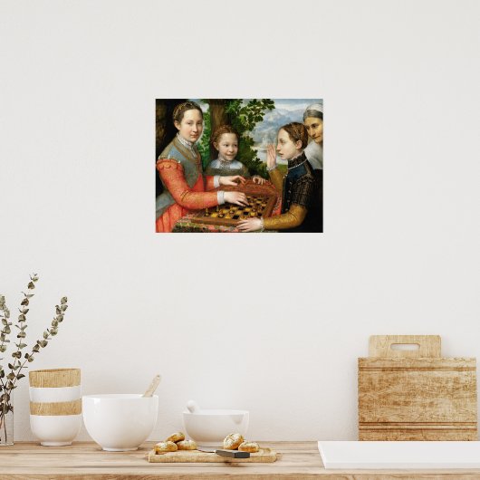 Schaakspel door Sofonisba Anguissola - Circa 1555 Poster (Keuken)