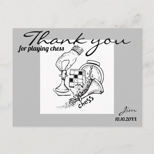 Schaakspel. Grafische kunsten Briefkaart (Voorkant)