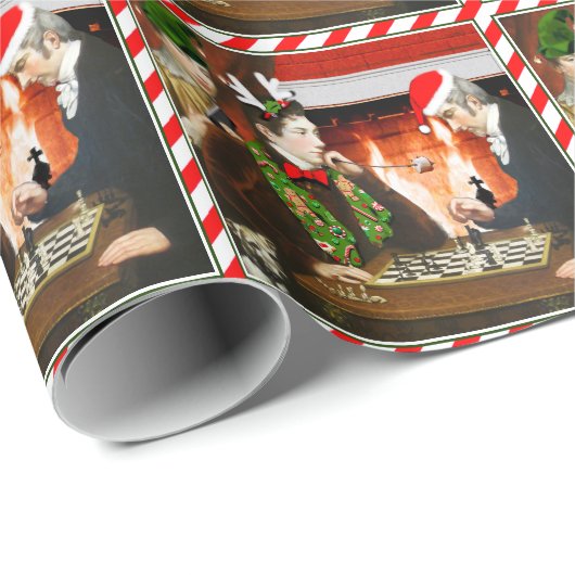 Schaakspel Kerstcadeau Cadeaupapier (Rol Hoek)