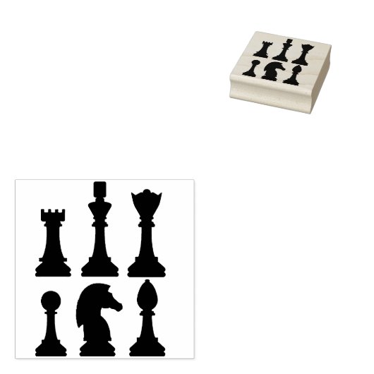 schaakspel kunststempel rubberstempel (Gestempeld)