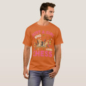 Schaakspel liefhebber gewoon een meisje dat van sc t-shirt (Voorkant volledig)
