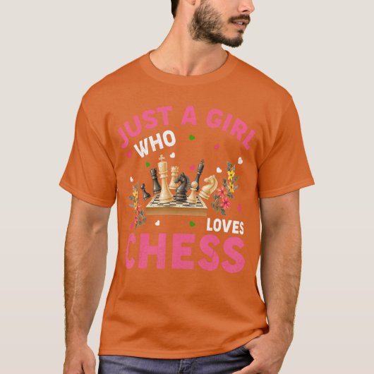 Schaakspel liefhebber gewoon een meisje dat van sc t-shirt (Voorkant)
