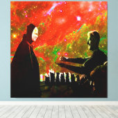 Schaakspel met de Dood Canvas Afdruk (Insitu (Houten vloer))