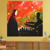 Schaakspel met de Dood Canvas Afdruk (Insitu (Woonkamer))
