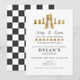 Schaakspel Nacht Verjaardag Bel je Ridders Goud Kaart