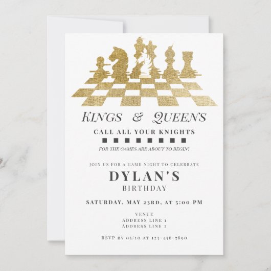 Schaakspel Night Bel je ridders Gouden Verjaardag Kaart (Voorkant)