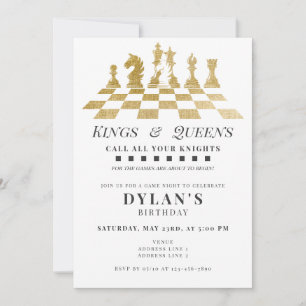 Schaakspel Night Bel je ridders Gouden Verjaardag Kaart