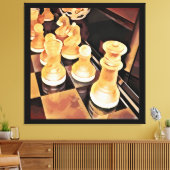 Schaakspel Oorspronkelijke Abstracte kunst Canvas Afdruk (Insitu (Woonkamer))