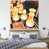 Schaakspel Oorspronkelijke Abstracte kunst Canvas Afdruk (Insitu (Slaapkamer))