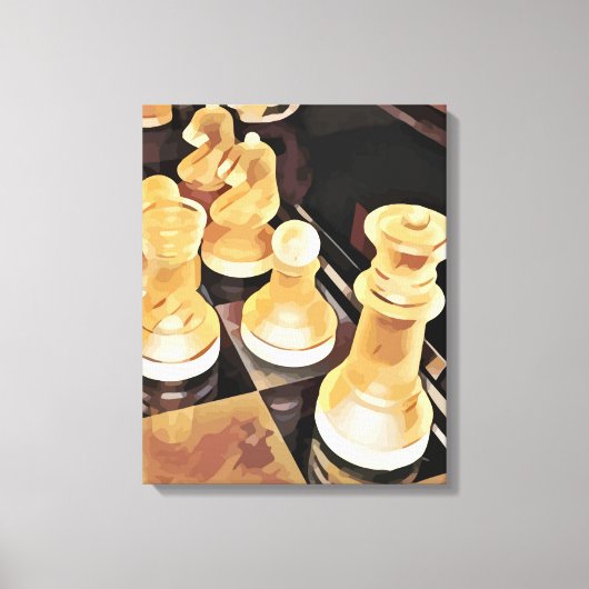 Schaakspel Oorspronkelijke Abstracte kunst Canvas Afdruk (Voorkant)