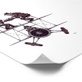 Schaakspel op surrealistische pen met tekenkunst poster (Hoek)