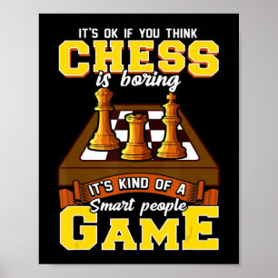 schaakspel: slimme mensen grappige schaakspeler poster