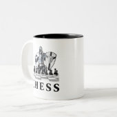 Schaakspel, Strategisch, Vooruitdenken, Schaakmat Tweekleurige Koffiemok (Voorkant links)