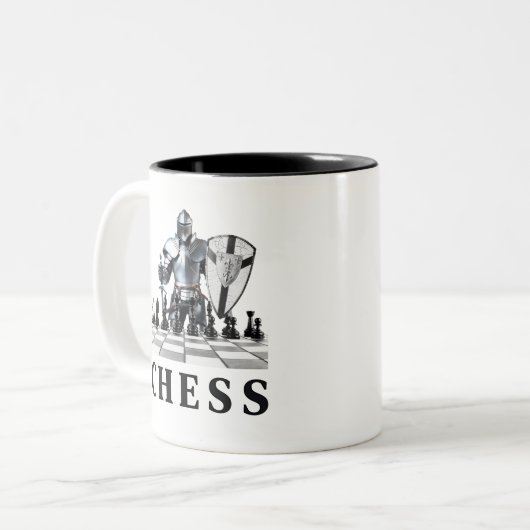 Schaakspel, Strategisch, Vooruitdenken, Schaakmat Tweekleurige Koffiemok (Voorkant links)