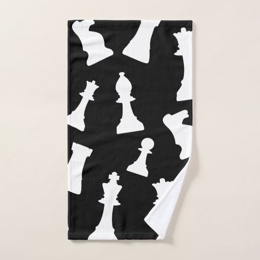 Schaakspel stukken ontwerp bad handdoek (Handdoek)