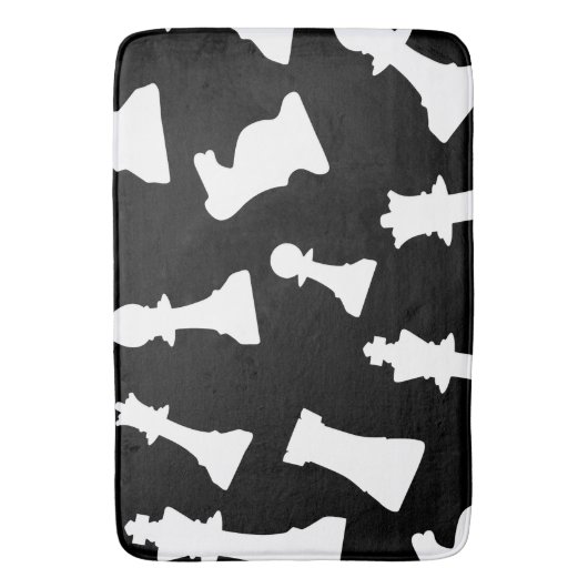 Schaakspel stukken ontwerp badmat (Voorkant Verticaal)