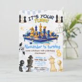 Schaakspel Verjaardag Party Uitnodiging Checkmate (Staand voorkant)