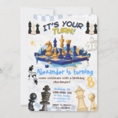 Schaakspel Verjaardag Party Uitnodiging Checkmate (Voorkant)