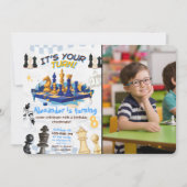 Schaakspel Verjaardag Uitnodigen met Persoonlijke Kaart (Voorkant)