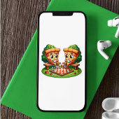 Schaakspelende Pizzapuntjes Sticker